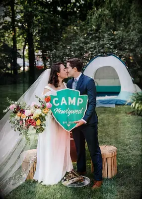 Summer camp-themed summer wedding