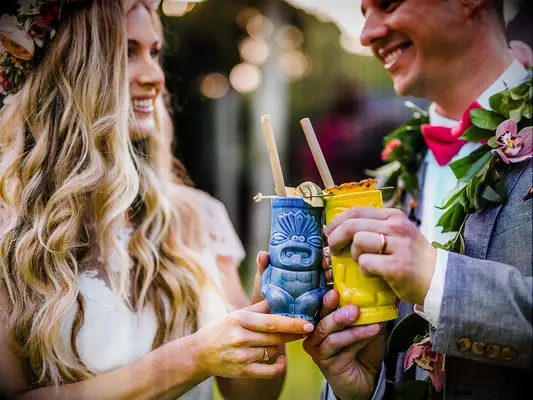 Tiki summer wedding cocktails