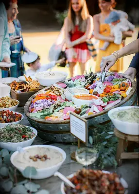 Healthy summer wedding food spread