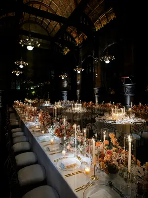Gold themed reception space