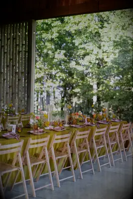 Earthy light green wedding reception