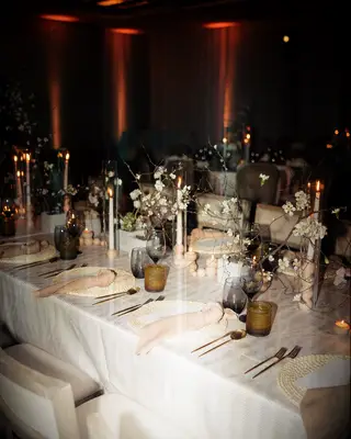 Ivory wedding reception space