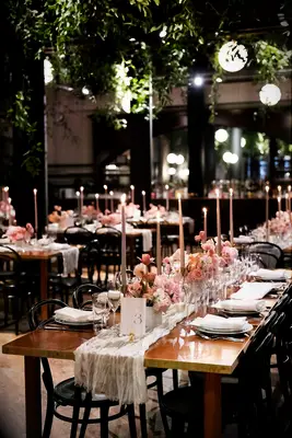 Pink themed wedding reception