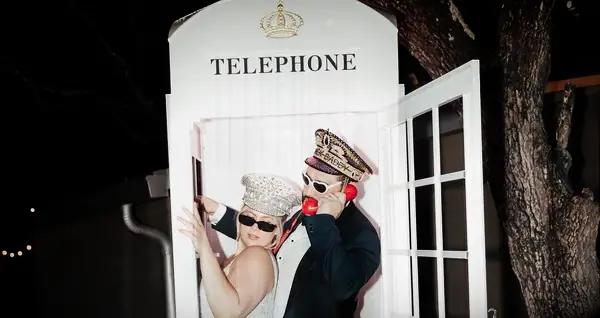 Telephone booth audio guestbook from Pour Vous Entertainment Group