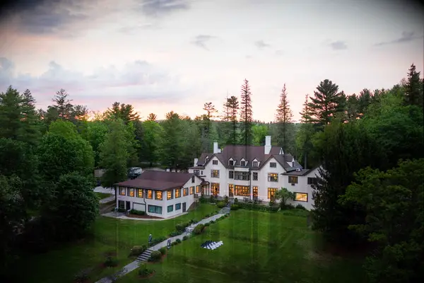 Overview of large countryside wedding venue