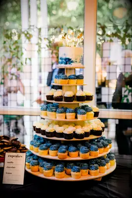 Unique Celestial-Themed Tiered Cupcake Display