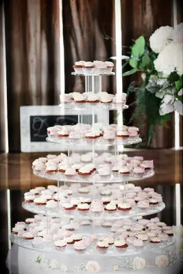 Romantic Blush and White Wedding Cupcakes