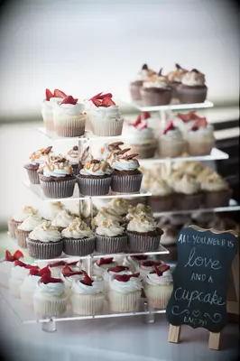 Assorted Wedding Cupcake Display Table