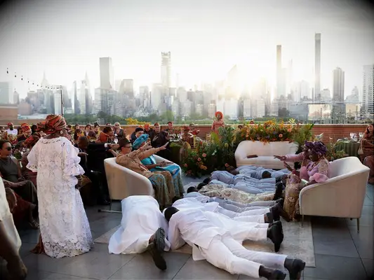 Prostration at Nigerian wedding ceremony