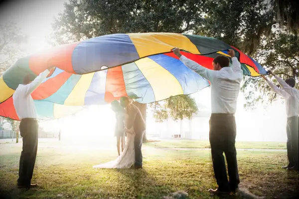 Rainbow parachute wedding game
