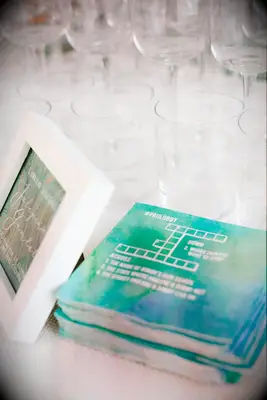 Crossword puzzle napkins wedding game