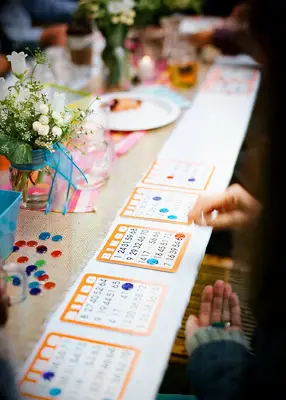 Wedding guest bingo game