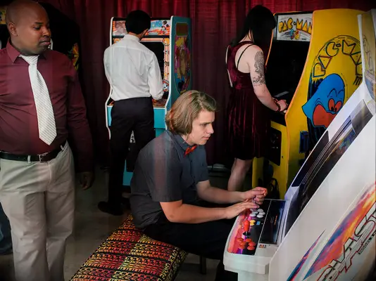 Arcade games at wedding