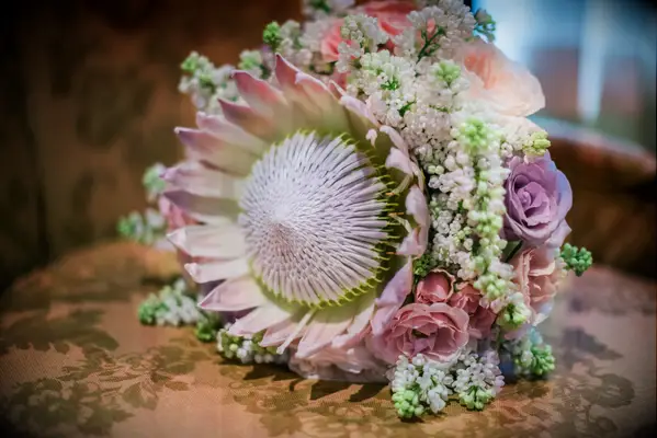 Beautiful large flower in the center of a bouquet