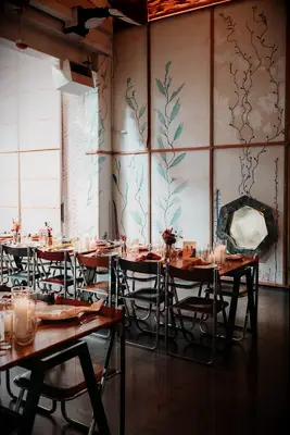 Whimsical short wedding flower centerpiece