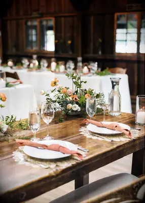 Rustic floral small wedding centerpiece
