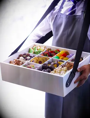 Mix of passed desserts wedding food trend