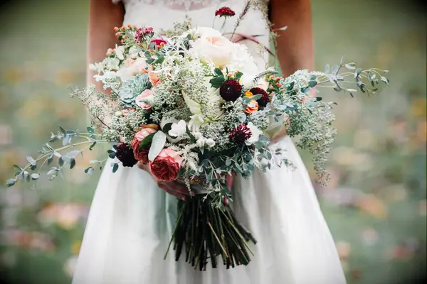 Succulent and eucalyptus wedding bouquet