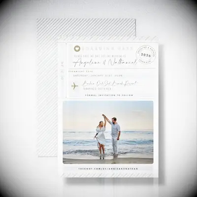 Boarding pass save-the-date idea