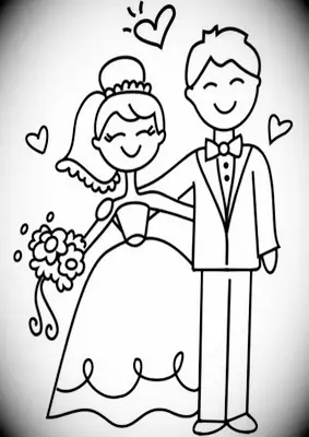 Free printable wedding coloring sheet for kids