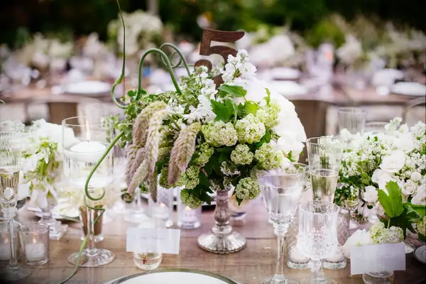 Low Lush Green Hydrangea Centerpiece
