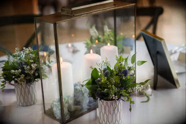 Hydrangea Terrarium Centerpiece With Pillar Candles
