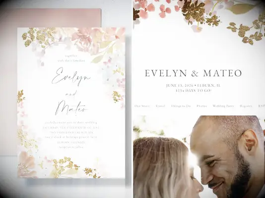 Hydrangea Garden Wedding Invitations and Website