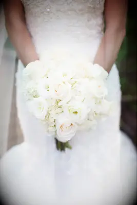 Traditional White Wedding Hydrangea Bouquet