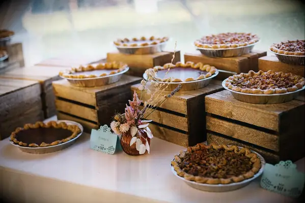 Fall-Inspired Wedding Dessert Pie Table 