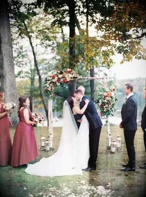 Fall Wedding Ceremony Birchwood Arch