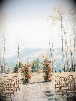 Orange Flower Arch Decorates This Gorgeous Outdoor Rustic Wedding Ceremony
