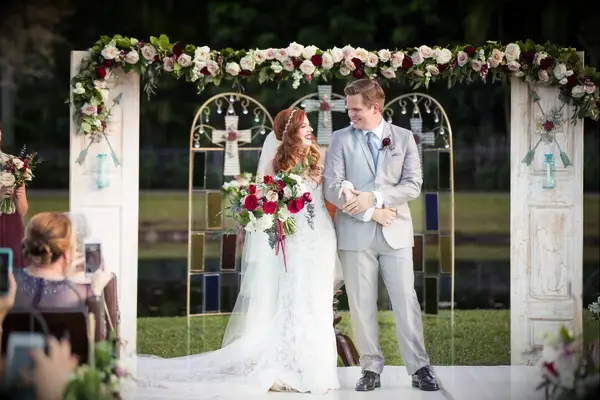 Stained Glass Arch for a Vintage Wedding Ceremony