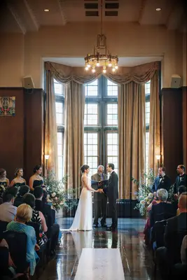 Floor to Ceiling Windows for Art Deco Wedding Ceremony