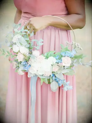 Blue hoop bouquet