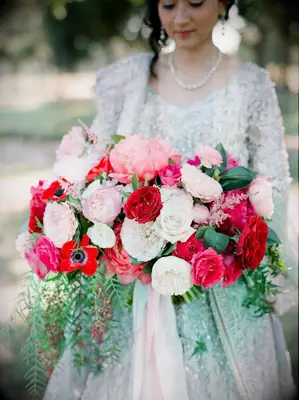 pink rose wedding bouquet