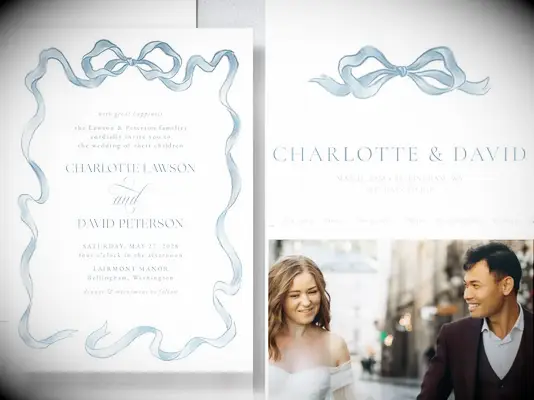 Vintage Bow Wedding Invitations and Website