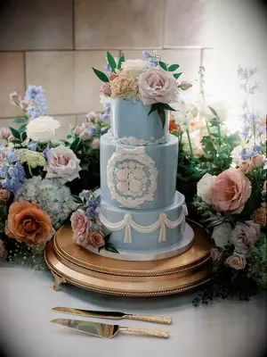 Three-Tier Pale Blue Cake