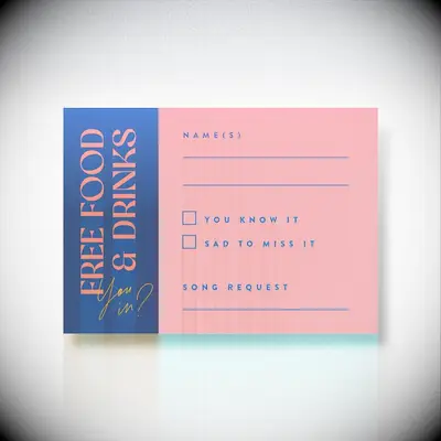 Unique wedding RSVP card