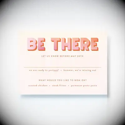 Funny wedding RSVP card