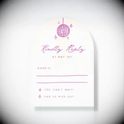 Fun wedding invitation RSVP card