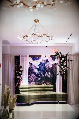 Romantic blush nook uplighting 