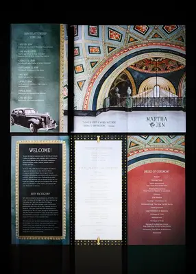 Detroit-inspired wedding program