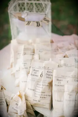 Favor bag wedding programs