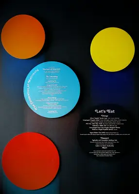 Colorful round wedding programs