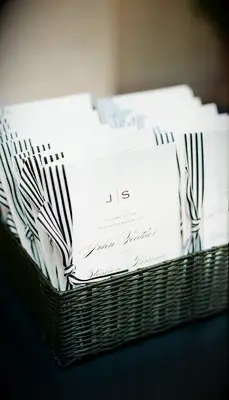 Wedding programs with ribbons
