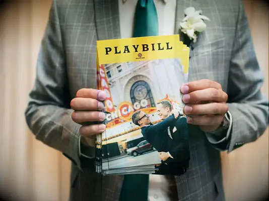 Wedding programs inspired by Playbill