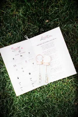 Wedding programs with bubbles inside