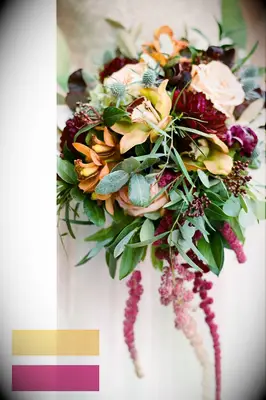 Yellow and burgundy fall wedding colors