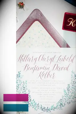 Magenta and teal fall wedding colors