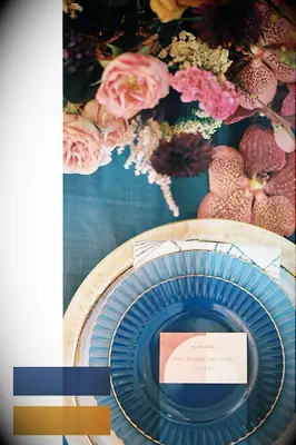 Navy blue and gold fall wedding colors